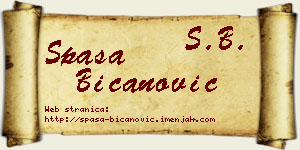 Spasa Bicanović vizit kartica